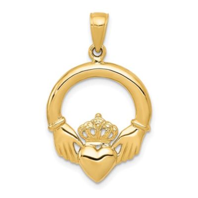 Belk & Co 14K Yellow Gold Polished Claddagh Pendant