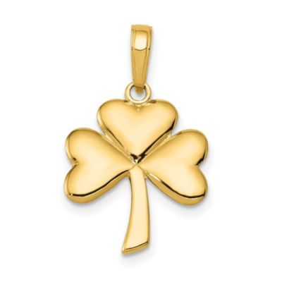 Belk & Co 14K Yellow Gold Polished Solid Shamrock Pendant