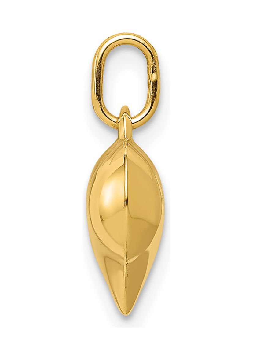 14K Yellow Gold Polished 3-D Puffed Heart Pendant