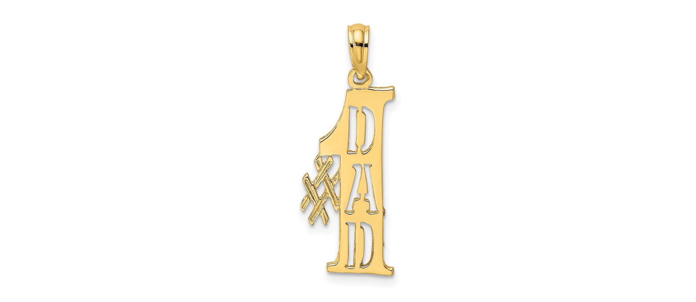 14K Yellow Gold #1 DAD Cut-out Vertical Charm