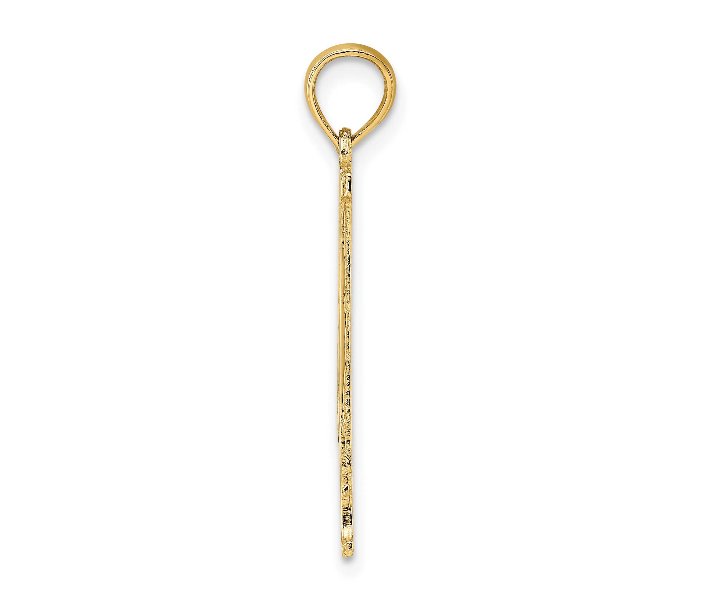14K Yellow Gold #1 DAD Cut-out Vertical Charm