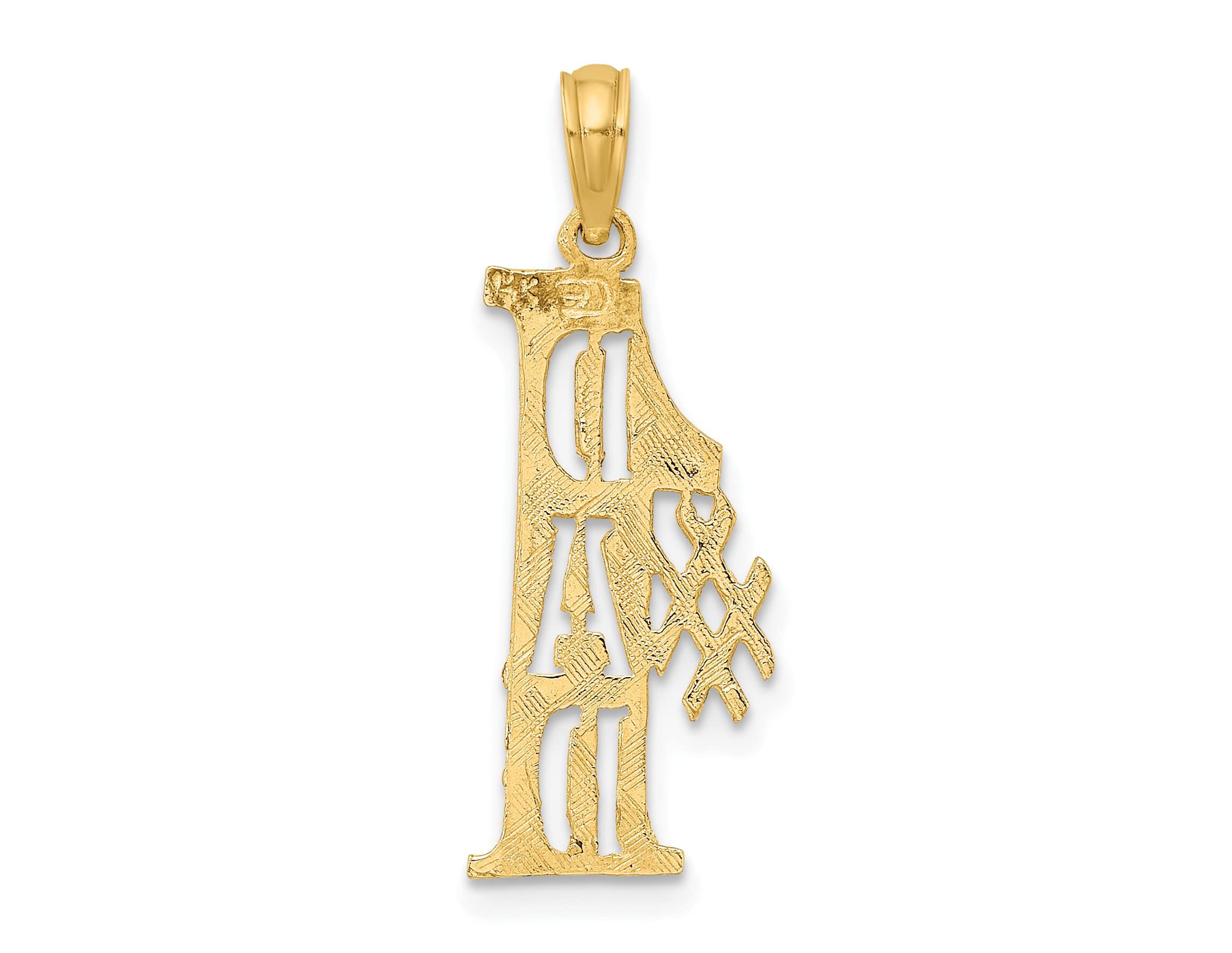14K Yellow Gold #1 DAD Cut-out Vertical Charm