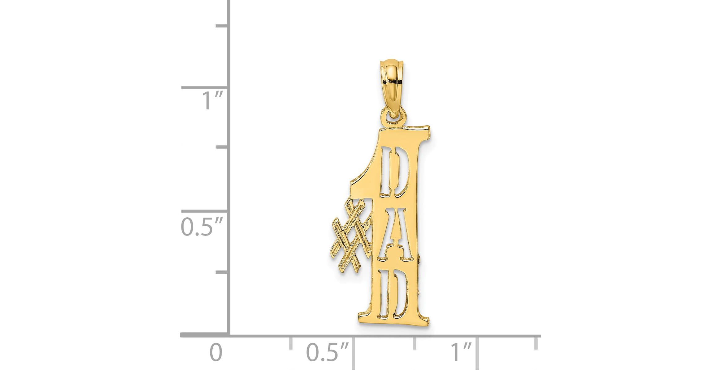 14K Yellow Gold #1 DAD Cut-out Vertical Charm