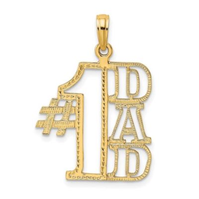 Belk & Co Men's 14K Yellow Gold #1 DAD Cut-out Charm