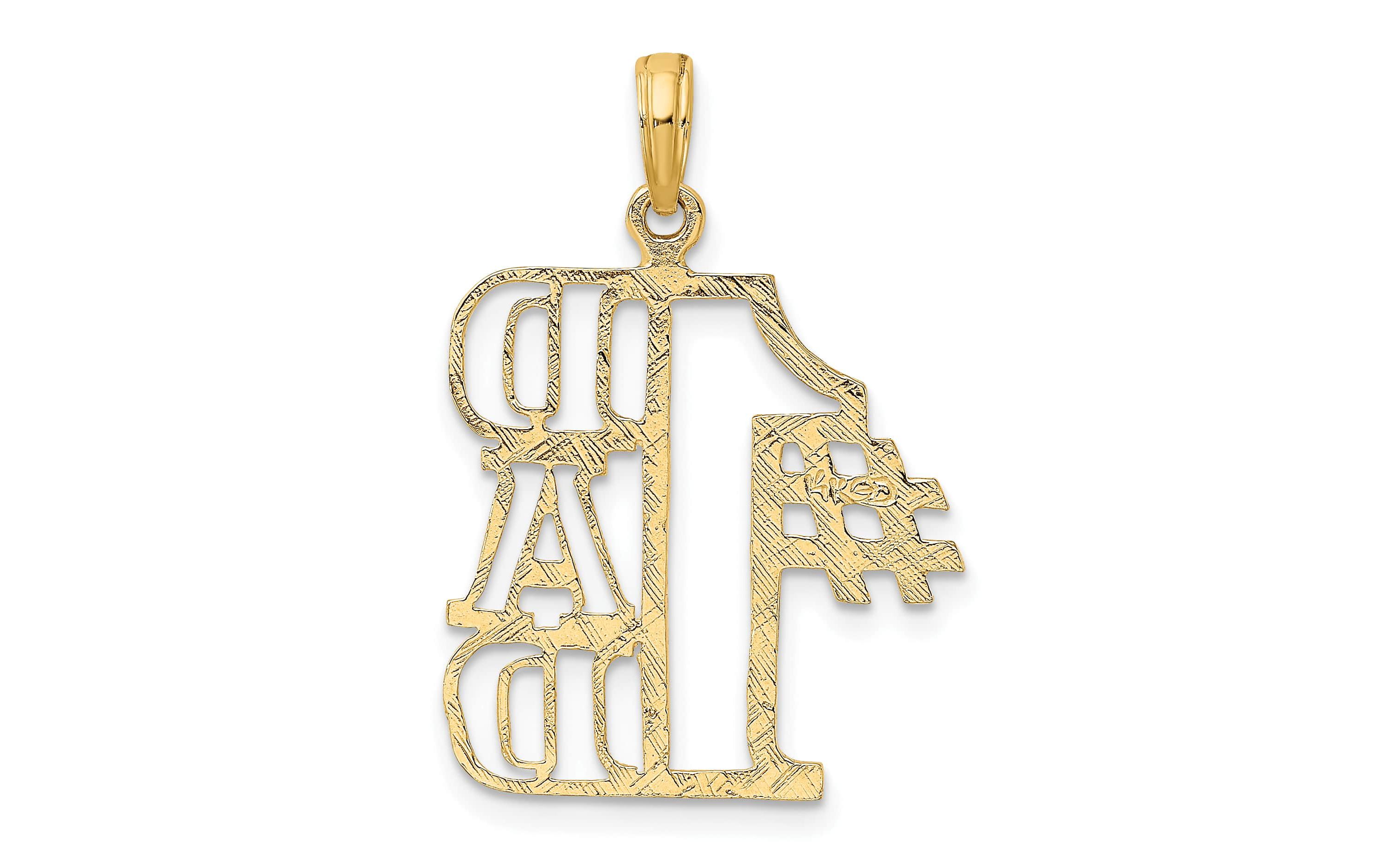 14K Yellow Gold #1 DAD Cut-out Charm