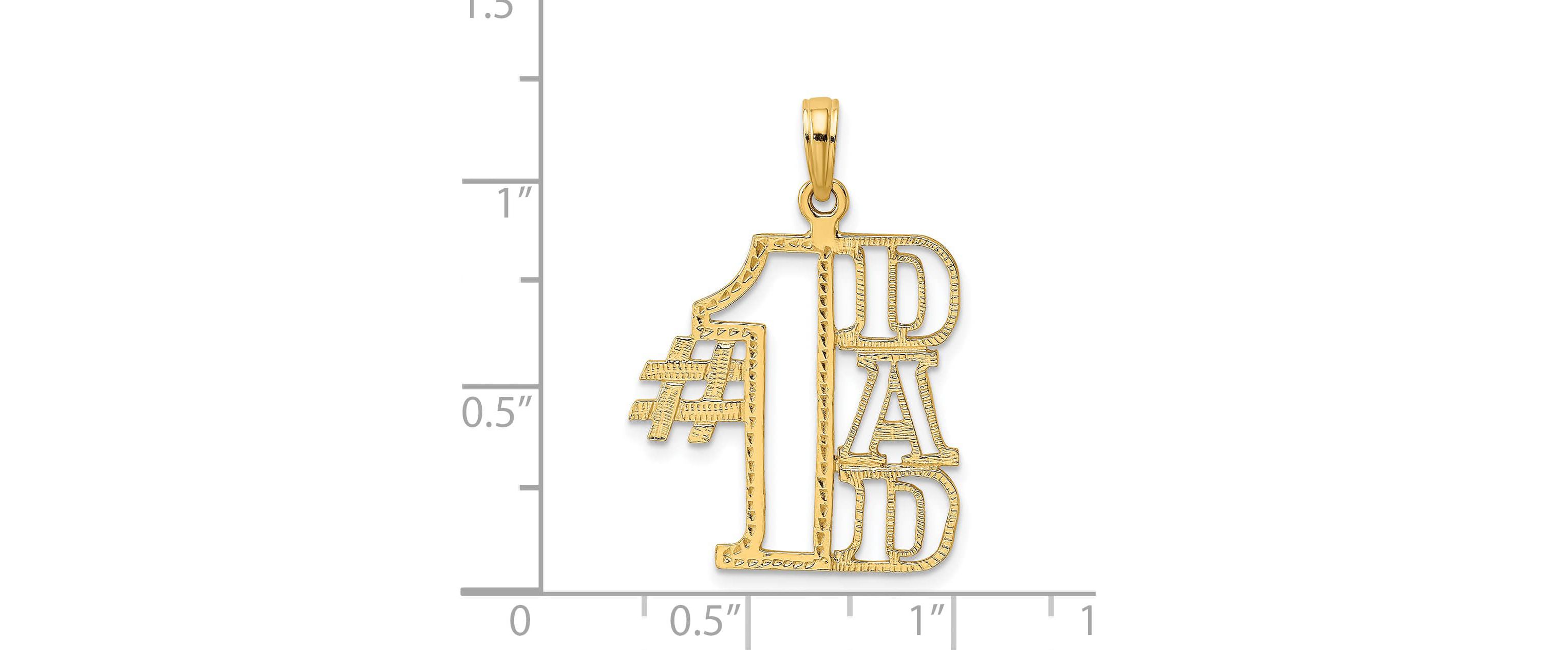 14K Yellow Gold #1 DAD Cut-out Charm