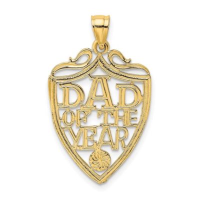 Belk & Co Men's 14K Yellow Gold DAD OF THE YEAR PLAQUE Charm