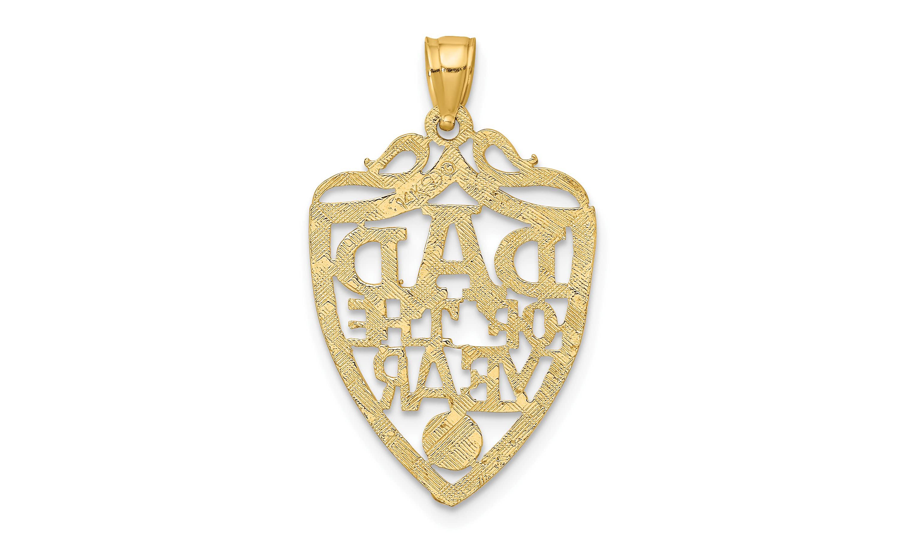 14K Yellow Gold DAD OF THE YEAR PLAQUE Charm
