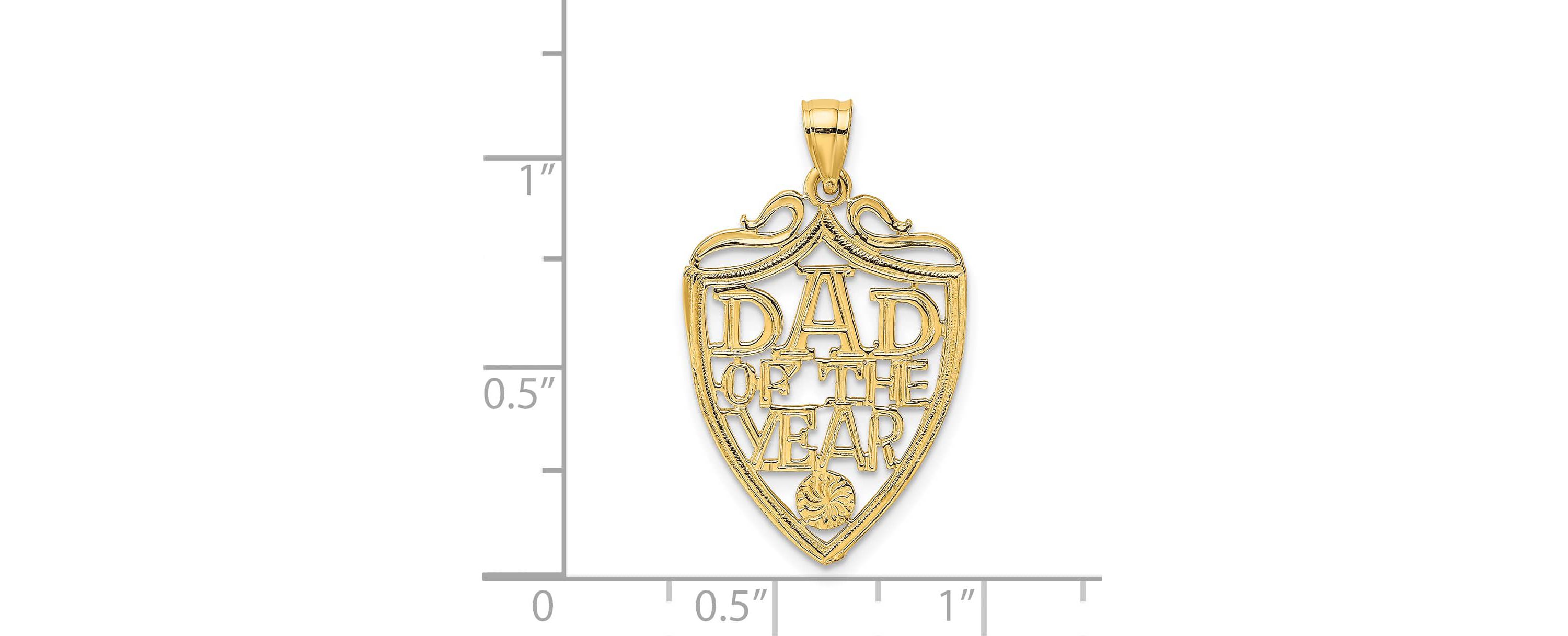 14K Yellow Gold DAD OF THE YEAR PLAQUE Charm