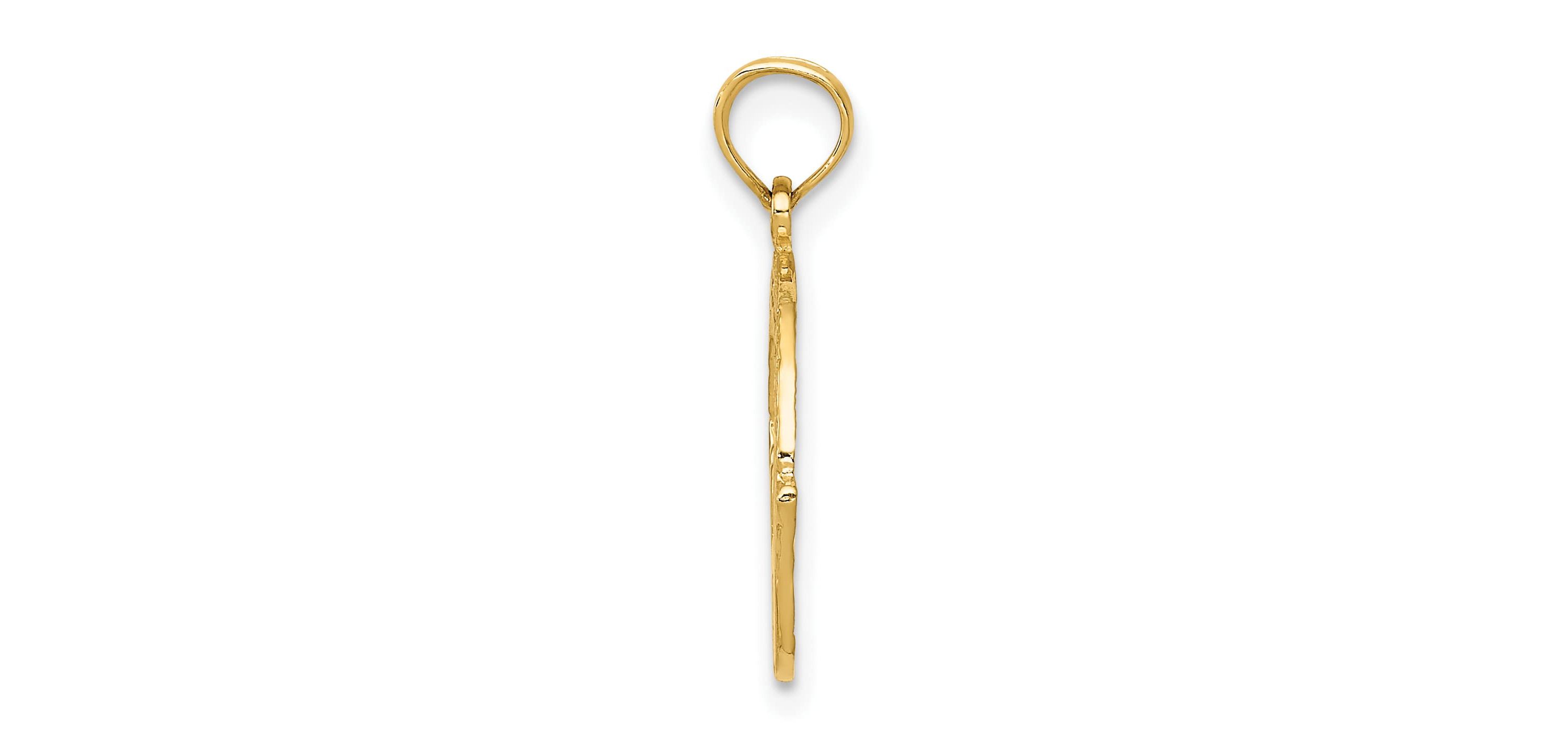 14K Yellow Gold Claddagh Charm