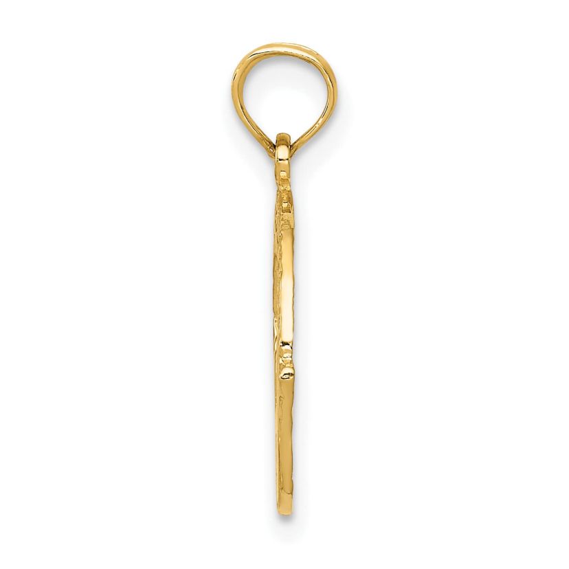 14K Yellow Gold Claddagh Charm