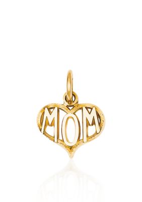 Belk & Co 14K Yellow Gold MOM Heart Charm