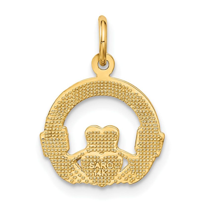 14K Yellow Gold Claddagh Charm