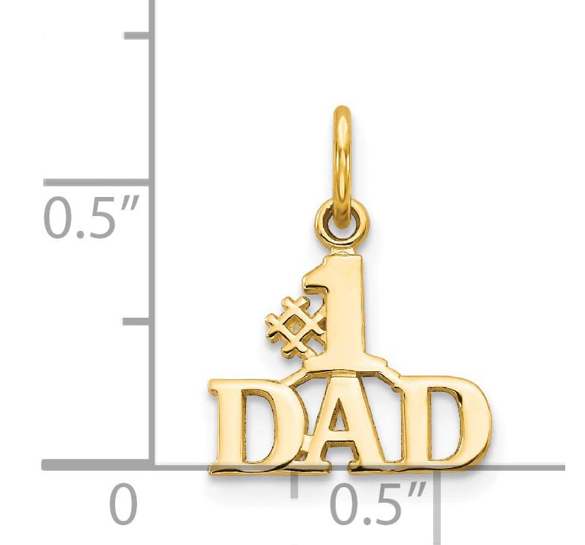 14K Yellow Gold #1 DAD Charm