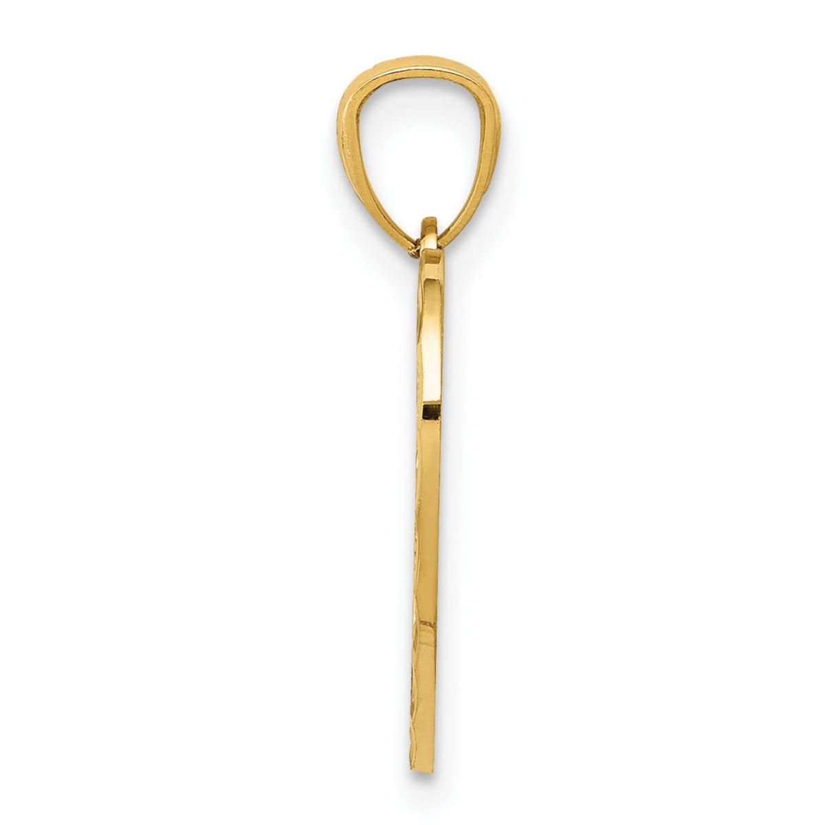 14K Yellow Gold Diamond-cut DADDYS LITTLE GIRL Heart Pendant