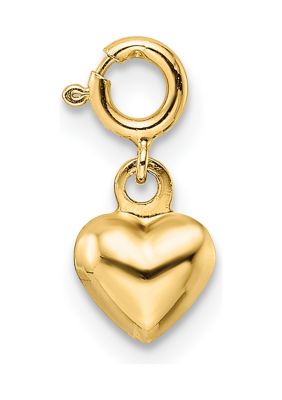 Belk & Co 14K Yellow Gold Polished Heart with Spring Ring Clasp Charm