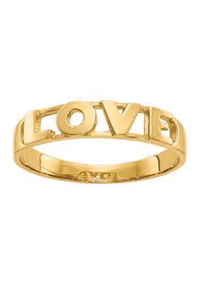 14K Yellow Gold Love Ring