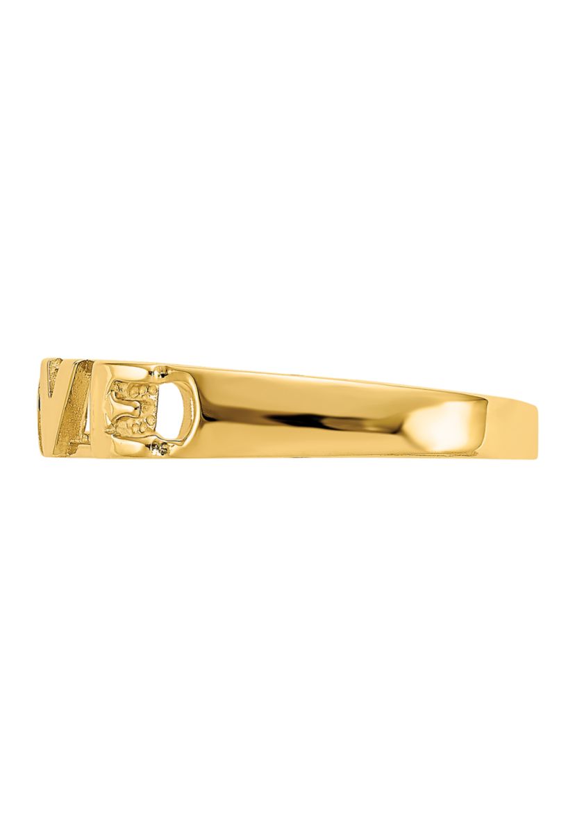 14K Yellow Gold Love Ring