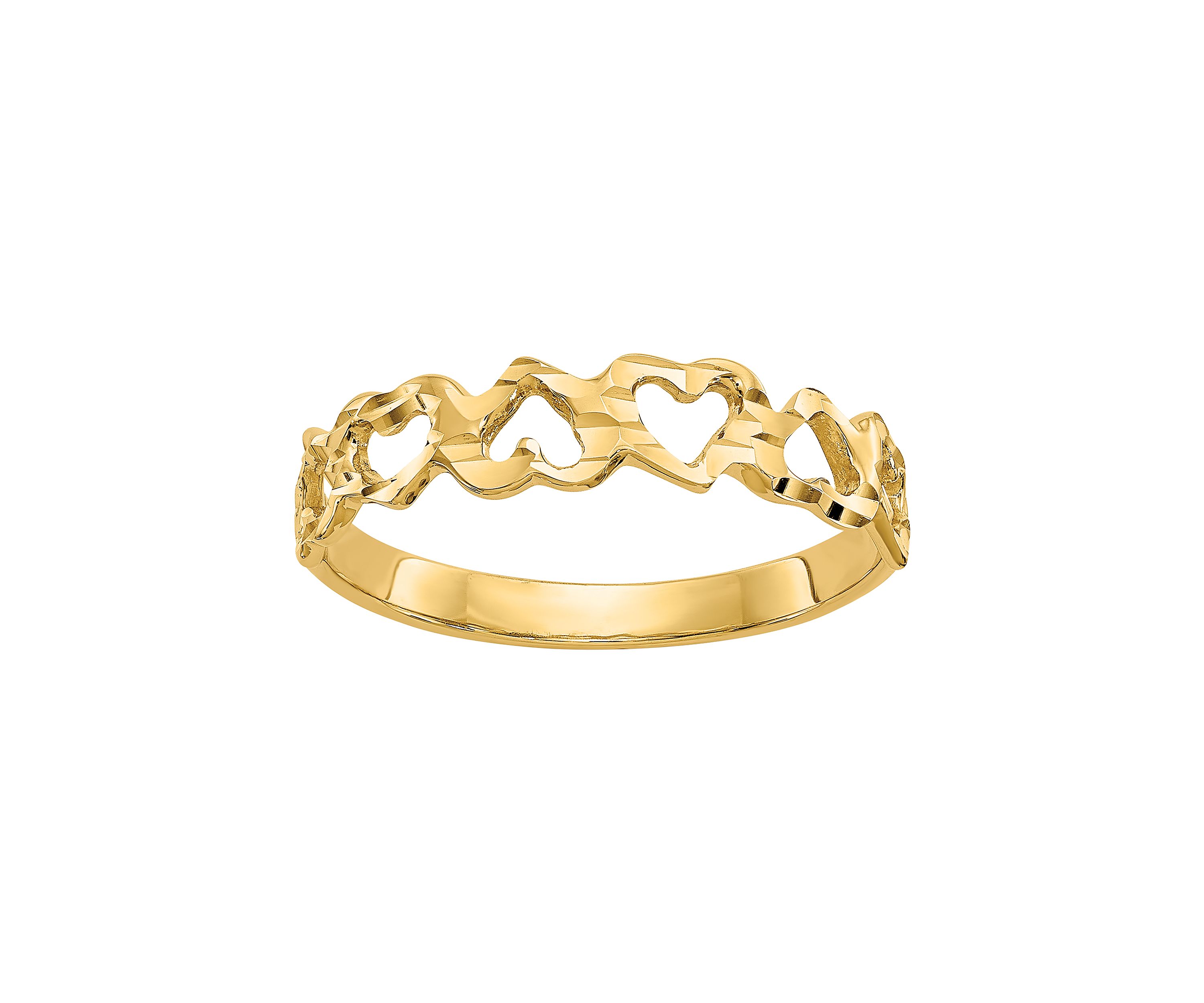14K Yellow Gold Heart Ring