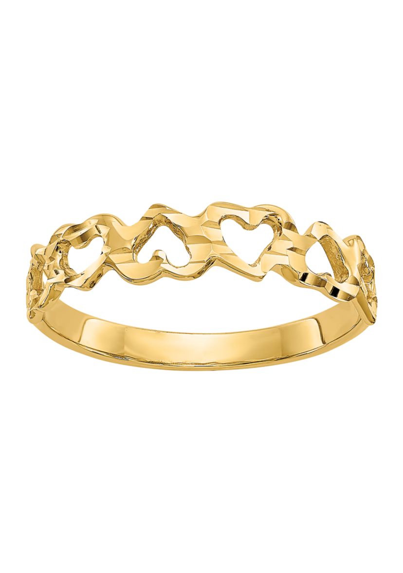 14K Yellow Gold Heart Ring