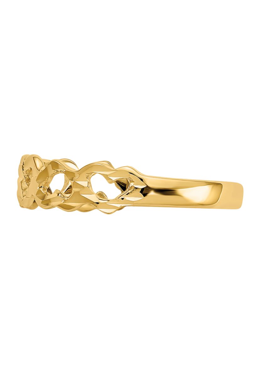 14K Yellow Gold Heart Ring