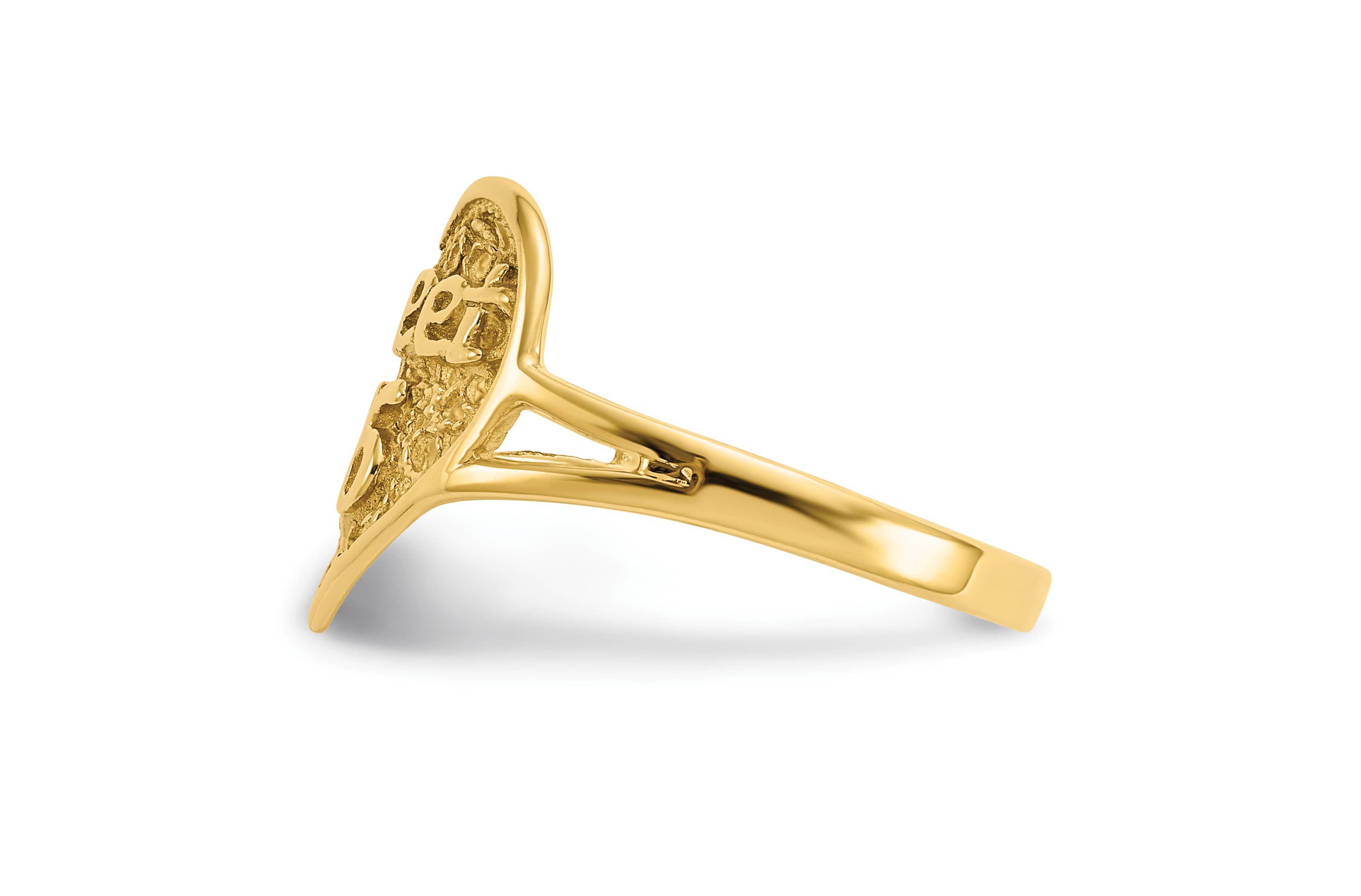 14K Yellow Gold Sweet 16 Heart Ring