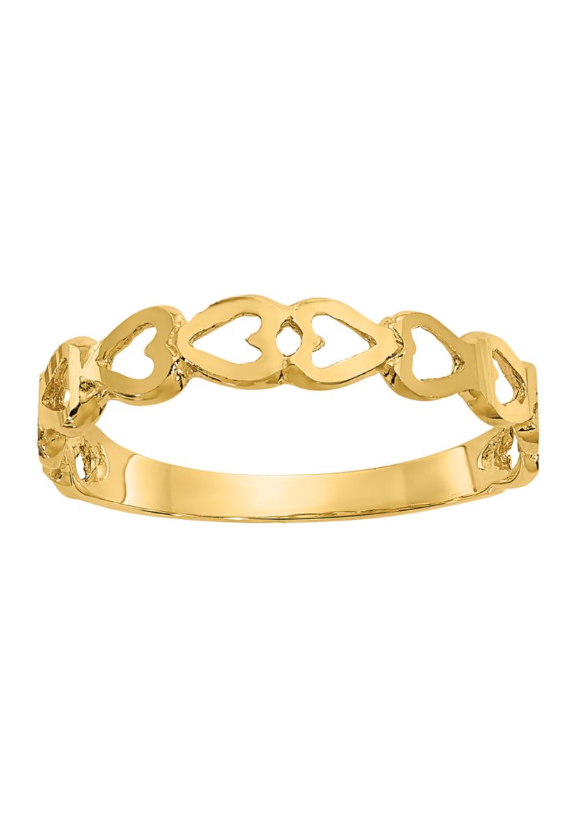 14K Yellow Gold Heart Ring