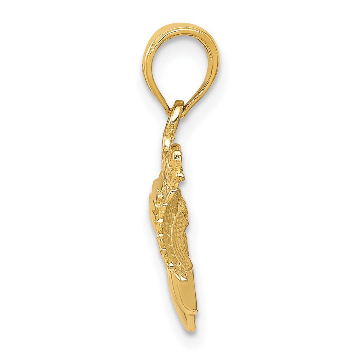 14K Yellow Gold Polished Claddagh Pendant