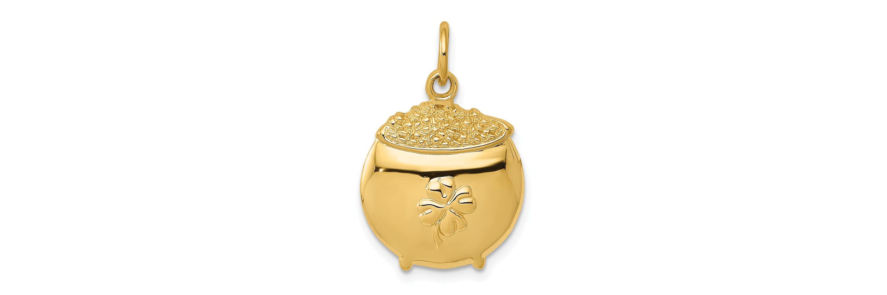 14K Yellow Gold Pot of Charm