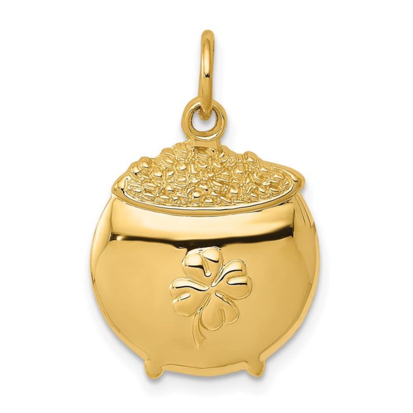14K Yellow Gold Pot of Charm