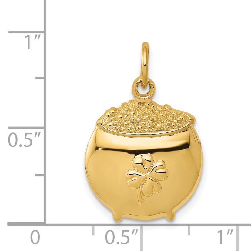 14K Yellow Gold Pot of Charm