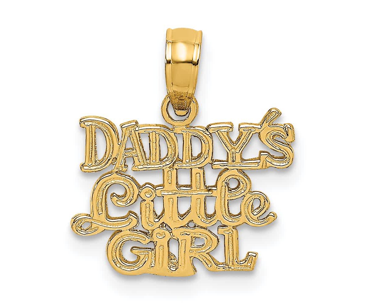 14K Yellow Gold Polished DADDYS LITTLE GIRL Charm