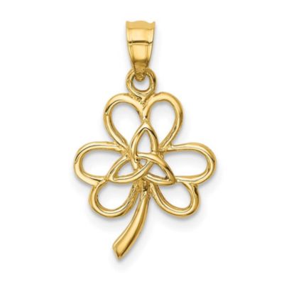Belk & Co 14K Yellow Gold Polished Trinity Clover Pendant
