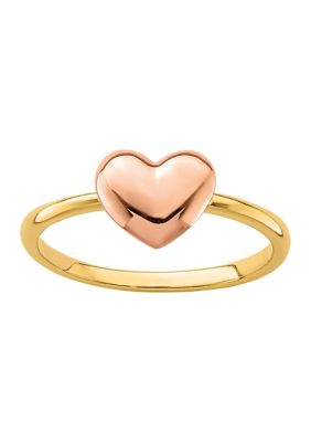 Belk & Co 14K Two Tone Polished Heart Ring