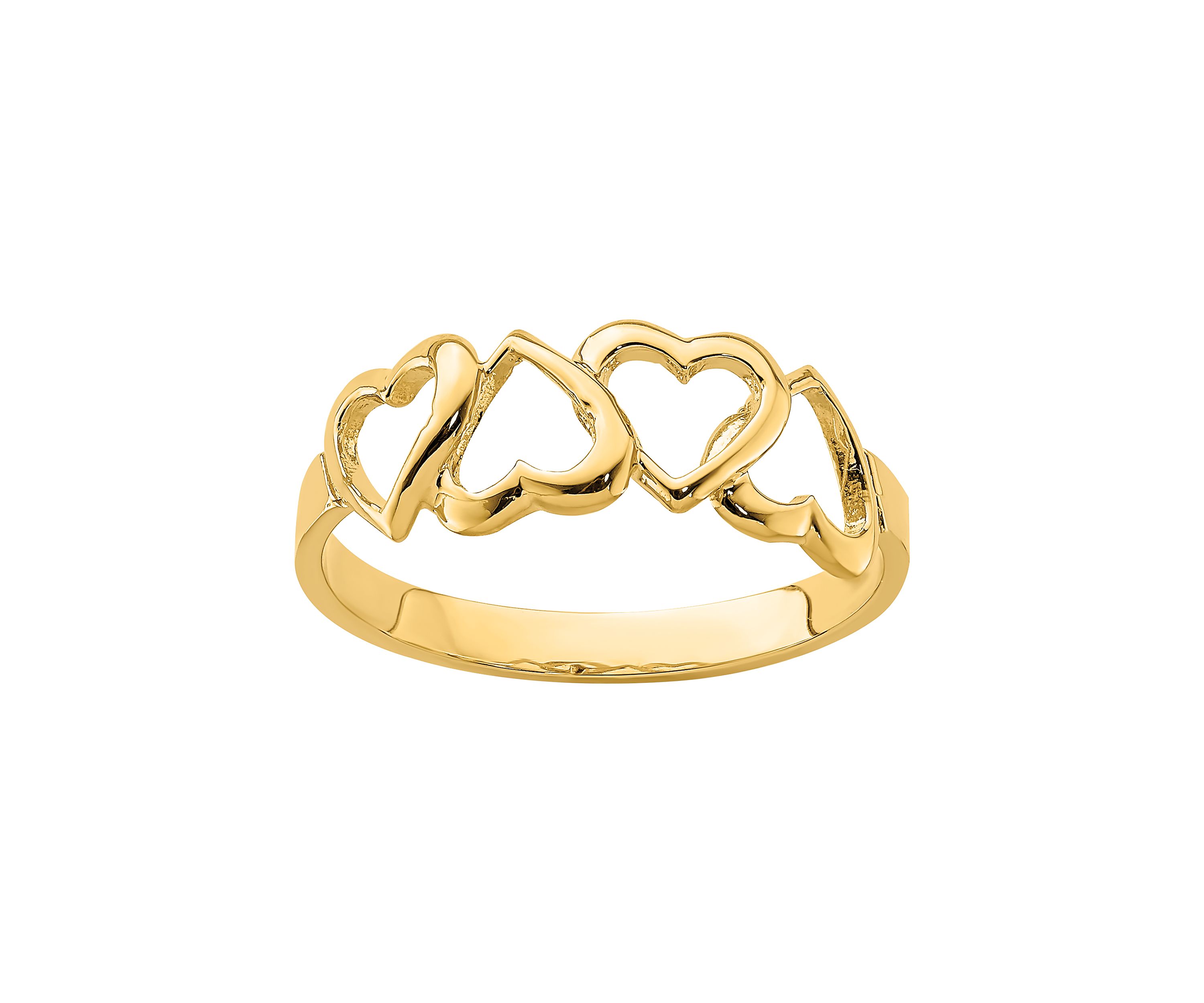 14K Yellow Gold Polished Heart Ring