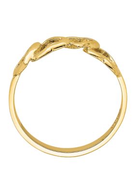 14K Yellow Gold Polished Heart Ring