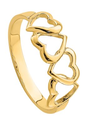 14K Yellow Gold Polished Heart Ring