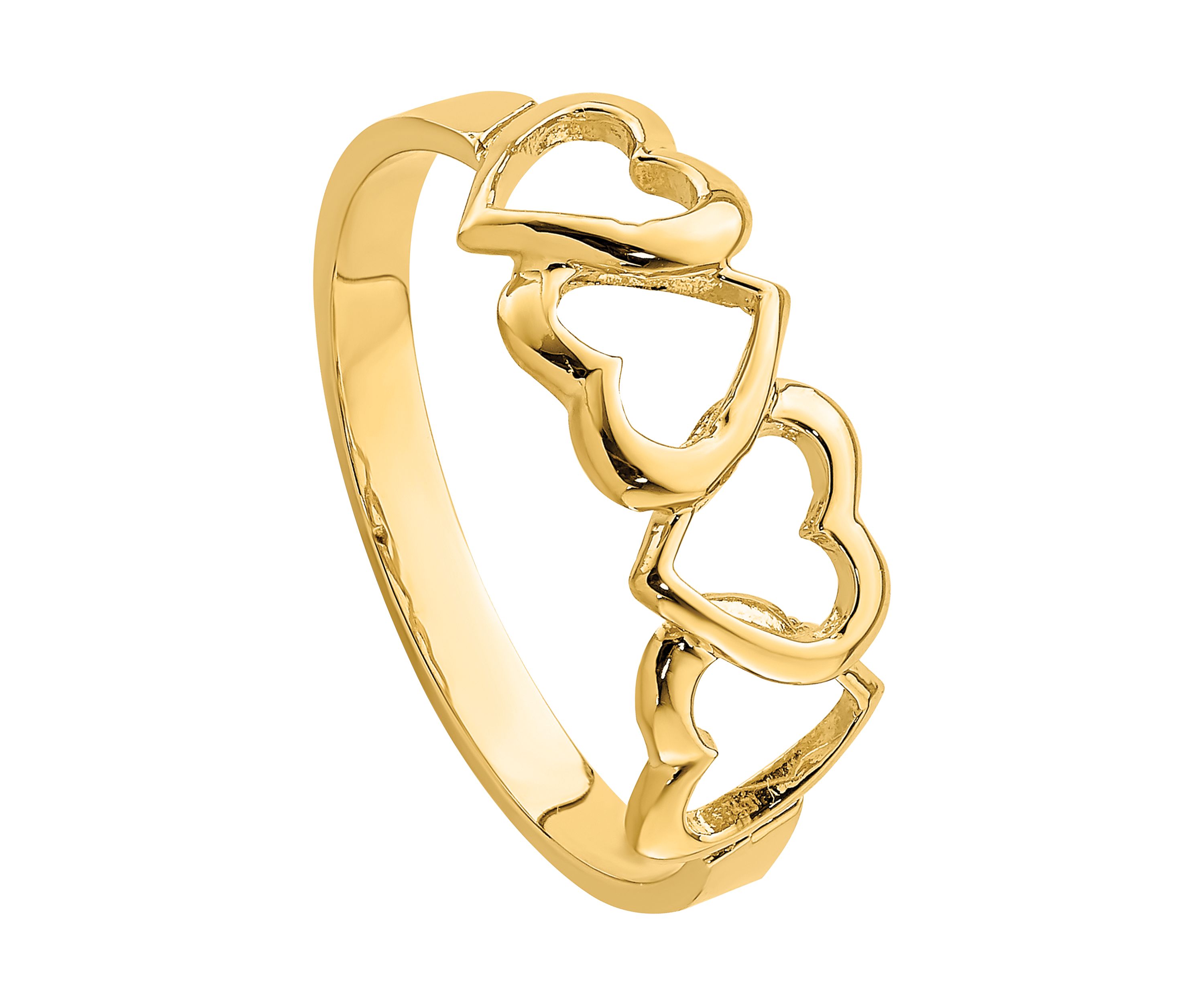 14K Yellow Gold Polished Heart Ring