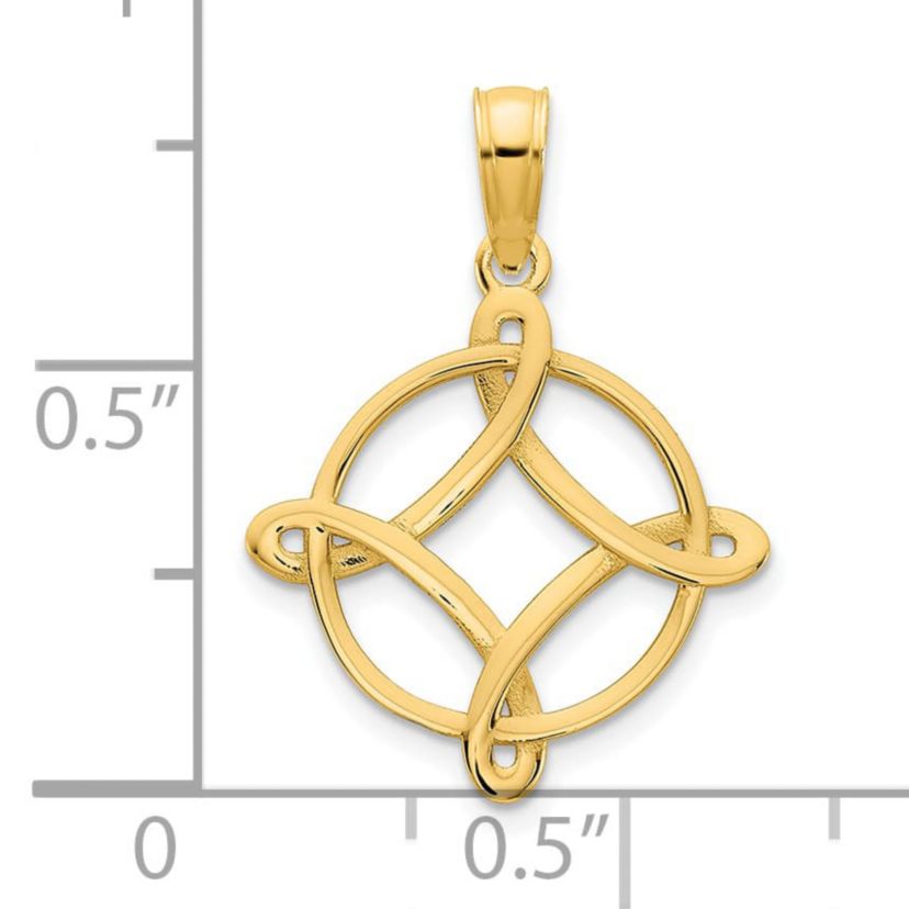 14K Yellow Gold Fancy Design Pendant