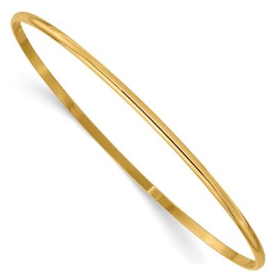 Belk & Co 14K Yellow Gold 2mm Solid Polished Half-Round Slip-On Bangle