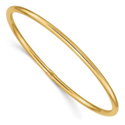 Belk & Co 14K Yellow Gold 3mm Polished Round Tube Slip-on Bangle