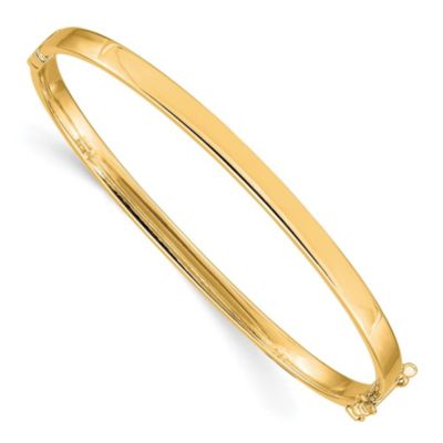 14K Yellow Gold 4mm Hinged Bangle