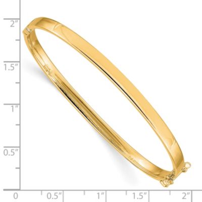 14K Yellow Gold 4mm Hinged Bangle