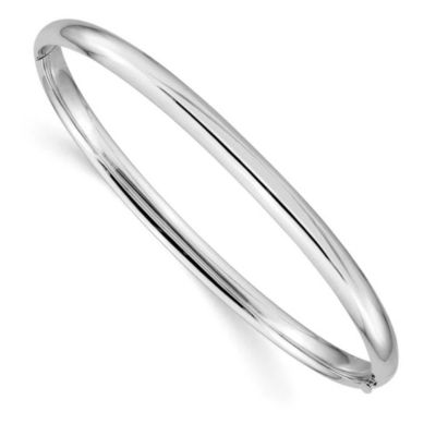 Belk & Co 14K White Gold High Polished 5.0mm Hinged Bangle