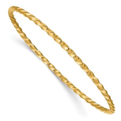 Belk & Co 14K Yellow Gold 2.50mm Twisted Slip-on Bangle