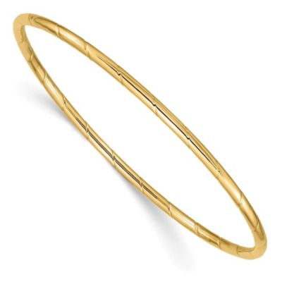 Belk & Co 14K Yellow Gold 2.5mm Grooved Slip-on Bangle, 8 in