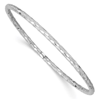 Belk & Co 14K White Gold Textured Slip-on Bangle Bracelet