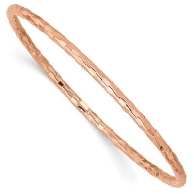 Belk & Co 14K Rose Gold Polished Textured Slip-on Bangle Bracelet