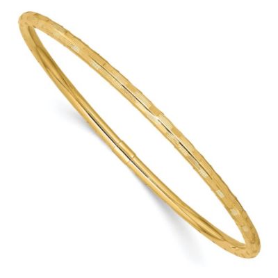 Belk & Co 14K Yellow Gold Diamond-cut Slip-on Bangle, 7.25 in