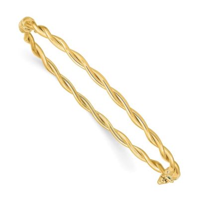 Belk & Co 14K Yellow Gold Twisted Hinged Bangle
